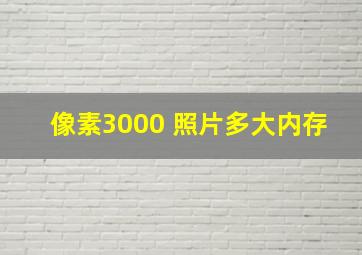 像素3000 照片多大内存